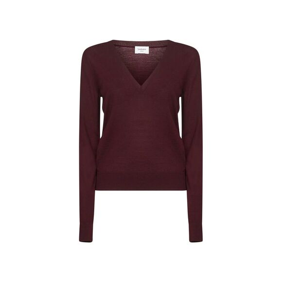 Saint Laurent Women Saint Laurent Wool V-Neck Pullover - Picture 1 of 2